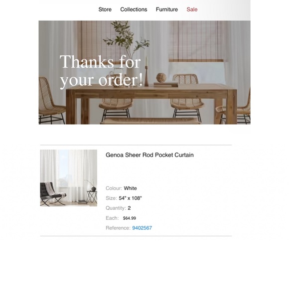 🚨CLEARANCE SALE🚨 COPY - COPY - White Genoa Sheer Rod Pocket Curtain 54" x 108" - Picture 4 of 13